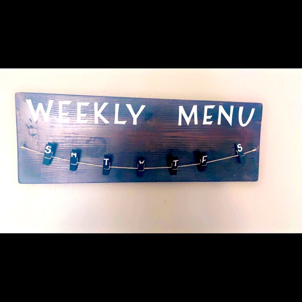 Wood weekly menu sign